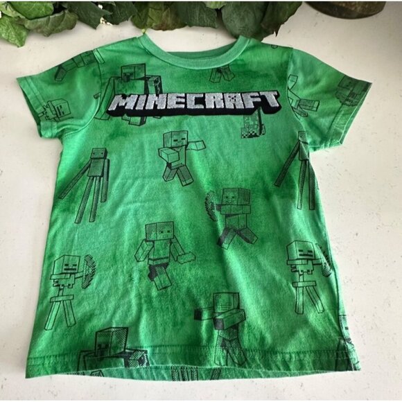Minecraft Kids T-Shirts Mojang Studios Official Product Size XS Green 2-Pack - Picture 3 of 9